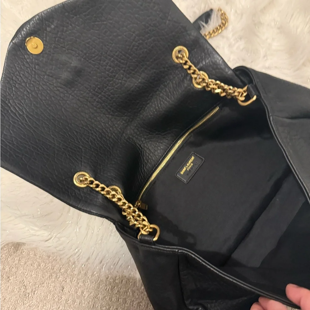 Yves Saint Laurent Black Shoulder Bag with Gold Chain - Picture 2 of 3